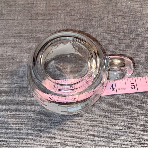 Vtg Nestle Nescafe Etched Glass World Map Mug - Picture 8 of 8